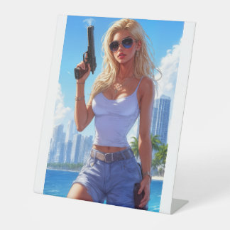 Vacation’s Over – Back from the Beach, Locked and  Reclamebord Met Voetstuk