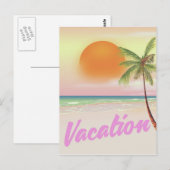 Vacation strand poster 1980 Briefkaart (Voorkant / Achterkant)