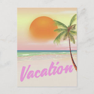  Vacation strand poster 1980 Briefkaart