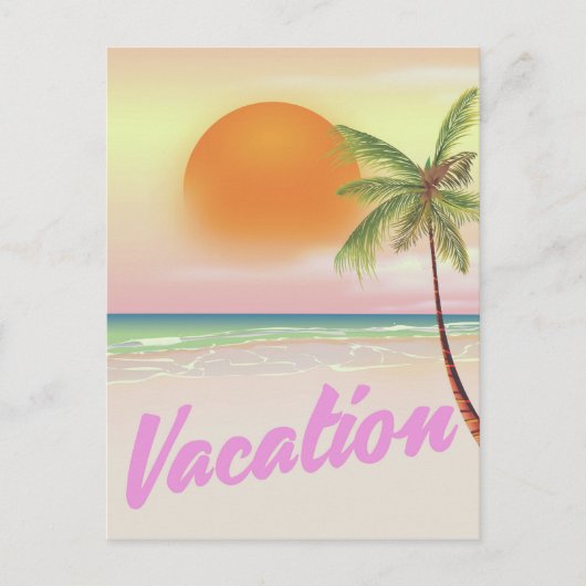 Vacation strand poster 1980 Briefkaart (Voorkant)