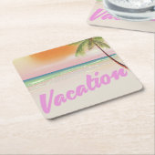  Vacation strand poster 1980 Kartonnen Onderzetters (Schuin)