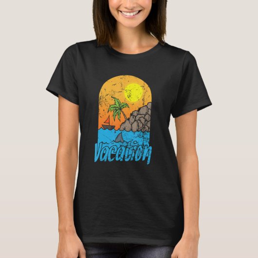 Vacation Summer Sun and Beach T-shirt (Voorkant)
