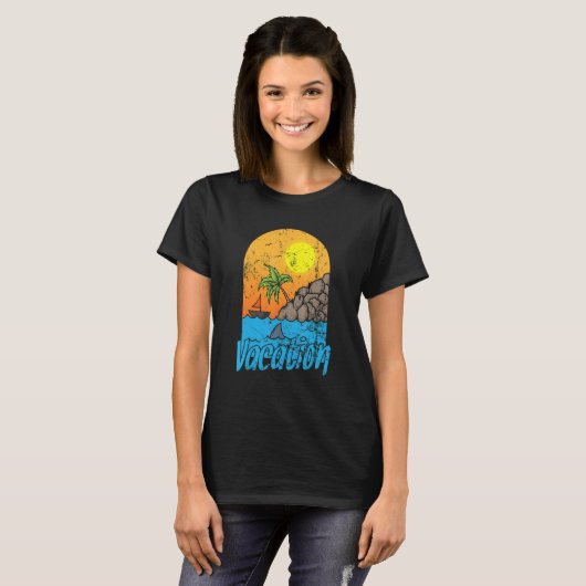 Vacation Summer Sun and Beach T-shirt (Voorkant volledig)