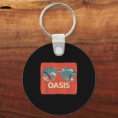 Vacation Sungles With Cool Oasis Statement Sleutelhanger (Voorkant)