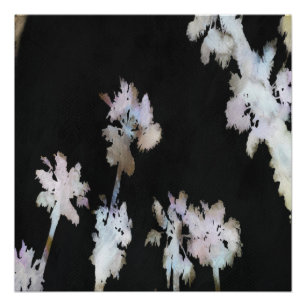 Vacation Tropical Palms Artistic Waterverf Silhou Poster