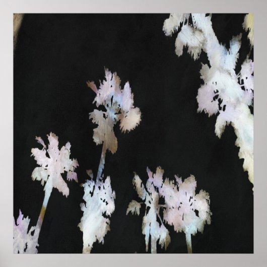 Vacation Tropical Palms Artistic Waterverf Silhou Poster (Voorkant)