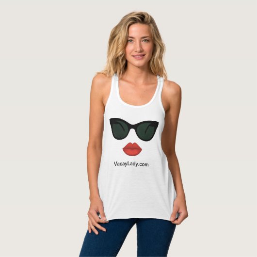 Vacation Vacay Dames Red Lips Tanktop (Volledige Voorkant)