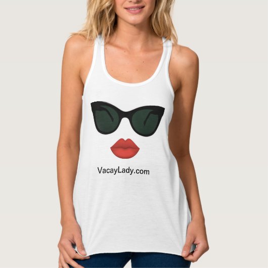 Vacation Vacay Dames Red Lips Tanktop (Voorkant)