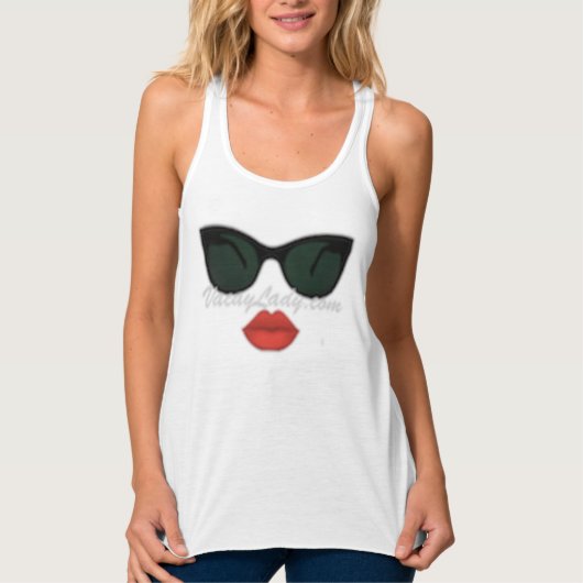 Vacation Vacay Dames Red Lips Tanktop (Voorkant)