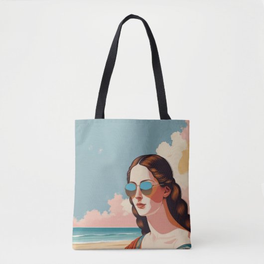 Vacation Vibes Mona Lisa Tote Bag (Voorkant)