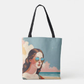 Vacation Vibes Mona Lisa Tote Bag (Achterkant)