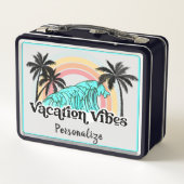 Vacation Vibes Ocean Waves Palm Treates Personaliz (Achterkant)