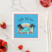 Vacation Vibes Ocean Waves Rainbow Palm Tree Servet (Insitu)