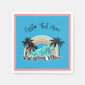 Vacation Vibes Ocean Waves Rainbow Palm Tree Servet (Voorkant)