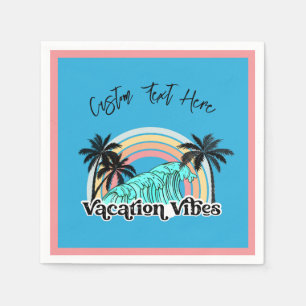 Vacation Vibes Ocean Waves Rainbow Palm Tree Servet