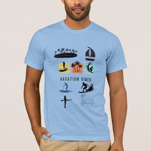 Vacation Vibes T-Shirt Tropical Chill Travel Style (Voorkant)
