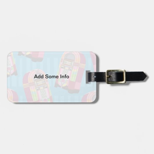 Vacations Rock Fun Jukebox Fifties Flair Bagagelabel (Voorkant horizontaal)