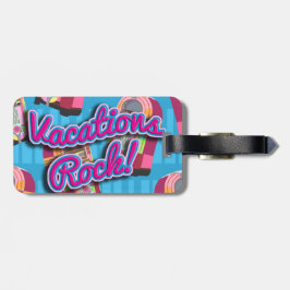 Vacations Rock Fun Jukebox Fifties Flair Bagagelabel