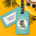 Vacatiturquoise uit de zomerfamilie bagagelabel<br><div class="desc">Leuk cadeau voor uw zomervakantie,  dit bagagelabel is voorzien van een zomervakantie illustratie op een turquoise achtergrond,  samen met uw familienaam,  jaar en locatie in chique letters en uw informatie afgedrukt op de achterkant.</div>