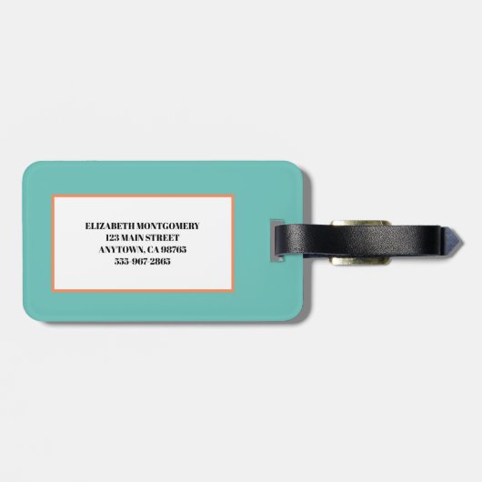 Vacatiturquoise uit de zomerfamilie bagagelabel (Achterkant horizontaal)