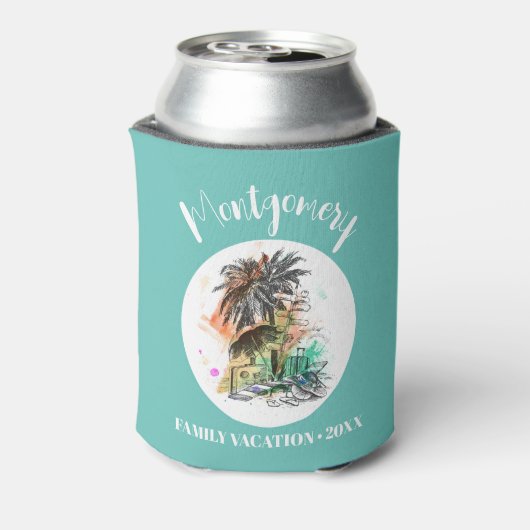 Vacatiturquoise uit de zomerfamilie blikjeskoeler (Blikje Achterkant)