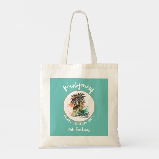Vacatiturquoise uit de zomerfamilie tote bag (Achterkant)