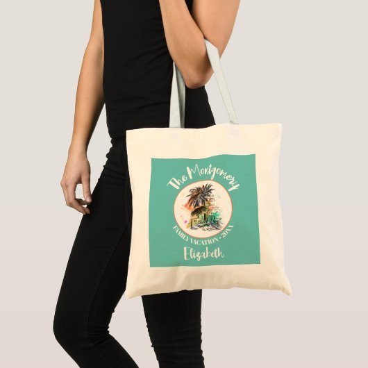 Vacatiturquoise uit de zomerfamilie tote bag (Voorkant (product))