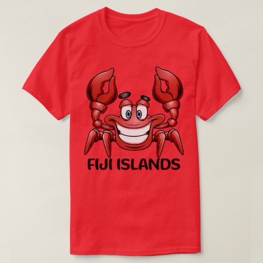Vacatrabbijn Trip Crab op de strand van Fiji Islan T-shirt (Design voorkant)