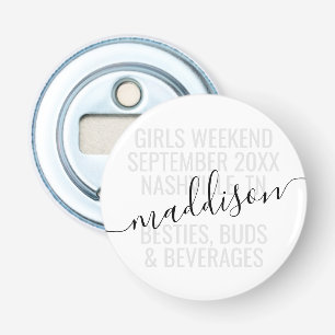 Vacattietraject gepersonaliseerde meisjes button flesopener