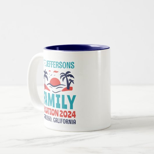 Vacature Beach Holiday Travel Souvenir Tweekleurige Koffiemok (Voorkant links)