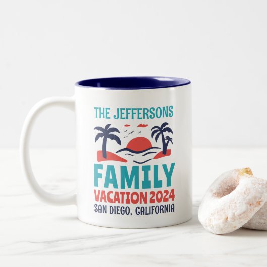 Vacature Beach Holiday Travel Souvenir Tweekleurige Koffiemok (Met donut)