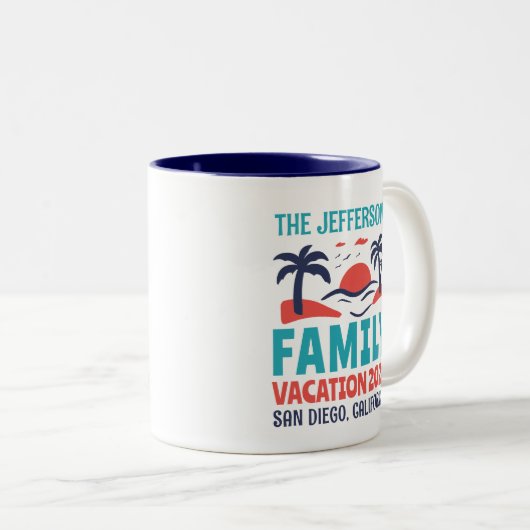 Vacature Beach Holiday Travel Souvenir Tweekleurige Koffiemok (Voorkant rechts)
