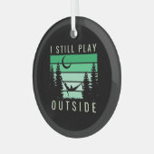 Vacature camping Quote Glas Ornament (Voorkant links)