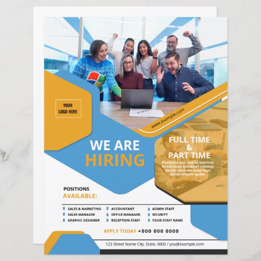 Vacature Flyer Sjabloon (Voorkant / Achterkant)