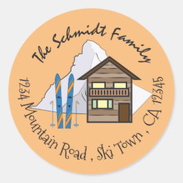 Vacature House Doodle Family Envelope Seals Ronde Sticker