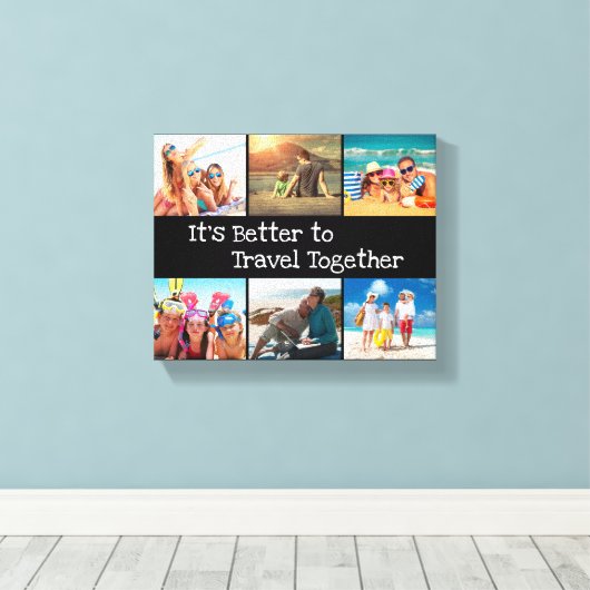 Vacature Photo Collage beter om samen te reizen Canvas Afdruk (Insitu (Houten vloer))