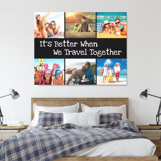 Vacature Photo Collage beter om samen te reizen Canvas Afdruk (Insitu (Slaapkamer))