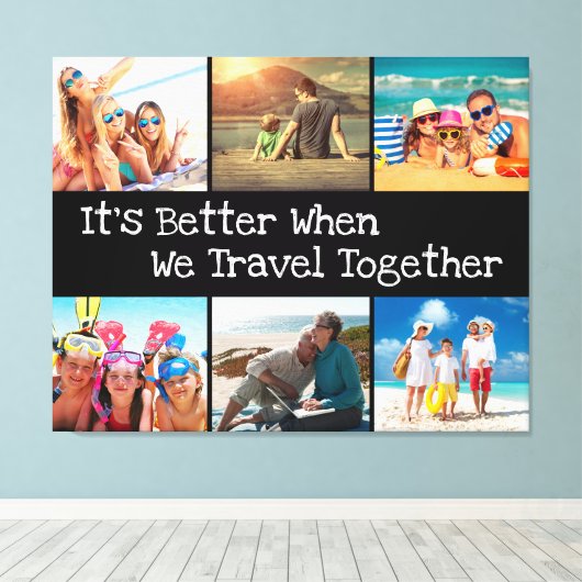 Vacature Photo Collage beter om samen te reizen Canvas Afdruk (Insitu (Houten vloer))
