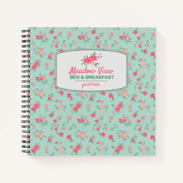 Vacature Rental Guest Book Tiny Pink Blauwgroen bl Notitieboek