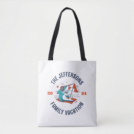 Vacature Reunion Holiday Trip Cute Shark Tote Bag (Voorkant)