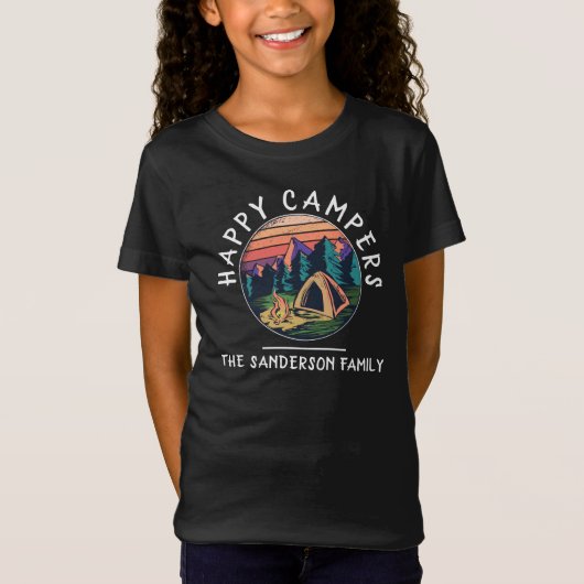 Vacature Tent Family Camping Trip T-shirt (Voorkant)