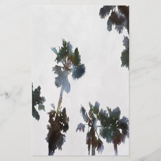Vacature Tropical Palms Artistic Waterverf Briefpapier (Voorkant)