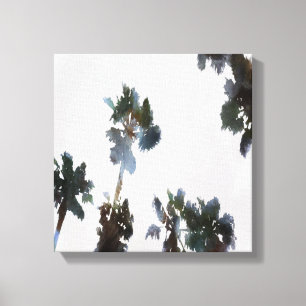 Vacature Tropical Palms Artistic Waterverf Canvas Afdruk
