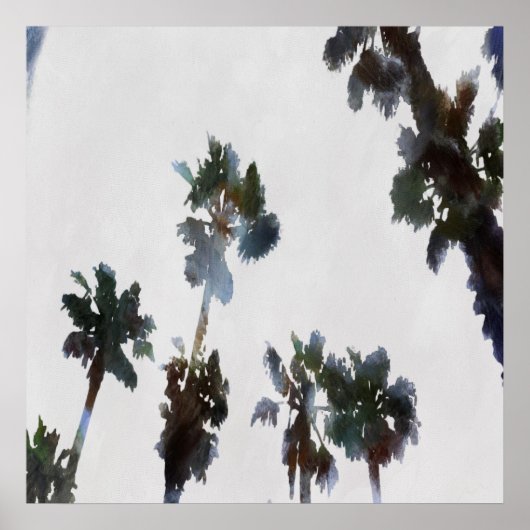 Vacature Tropical Palms Artistic Waterverf Poster (Voorkant)