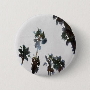 Vacature Tropical Palms Artistic Waterverf Ronde Button 5,7 Cm