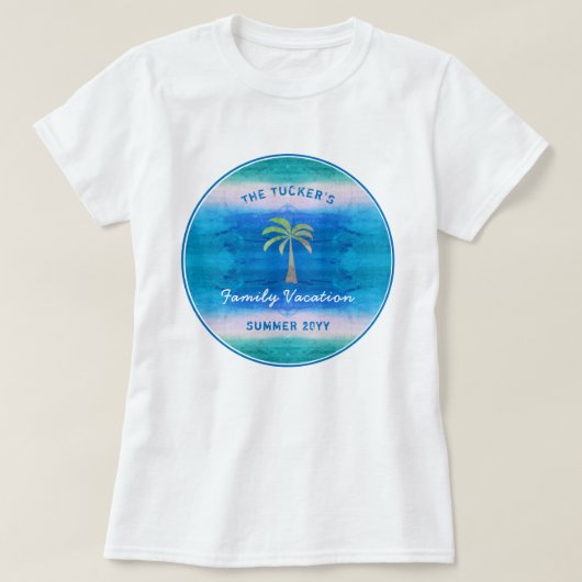 Vacature tropische oceaanpalmboom t-shirt (Design voorkant)