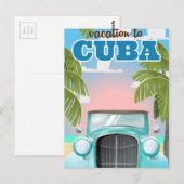 Vacature voor de reisposter van cuba briefkaart (Voorkant / Achterkant)