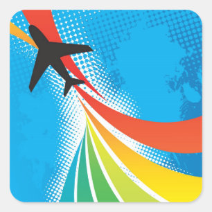 Vacature voor het vliegveld Abstract Halftone Vierkante Sticker