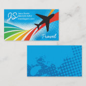 Vacature voor het vliegveld Abstract Halftone Visitekaartje (Voorkant / Achterkant)