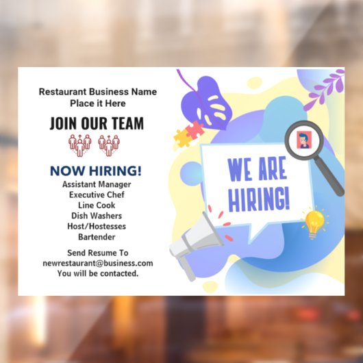 Vacatures Nu Huren Sluit je bij ons Team Aangepast Raamsticker (Vel 2)